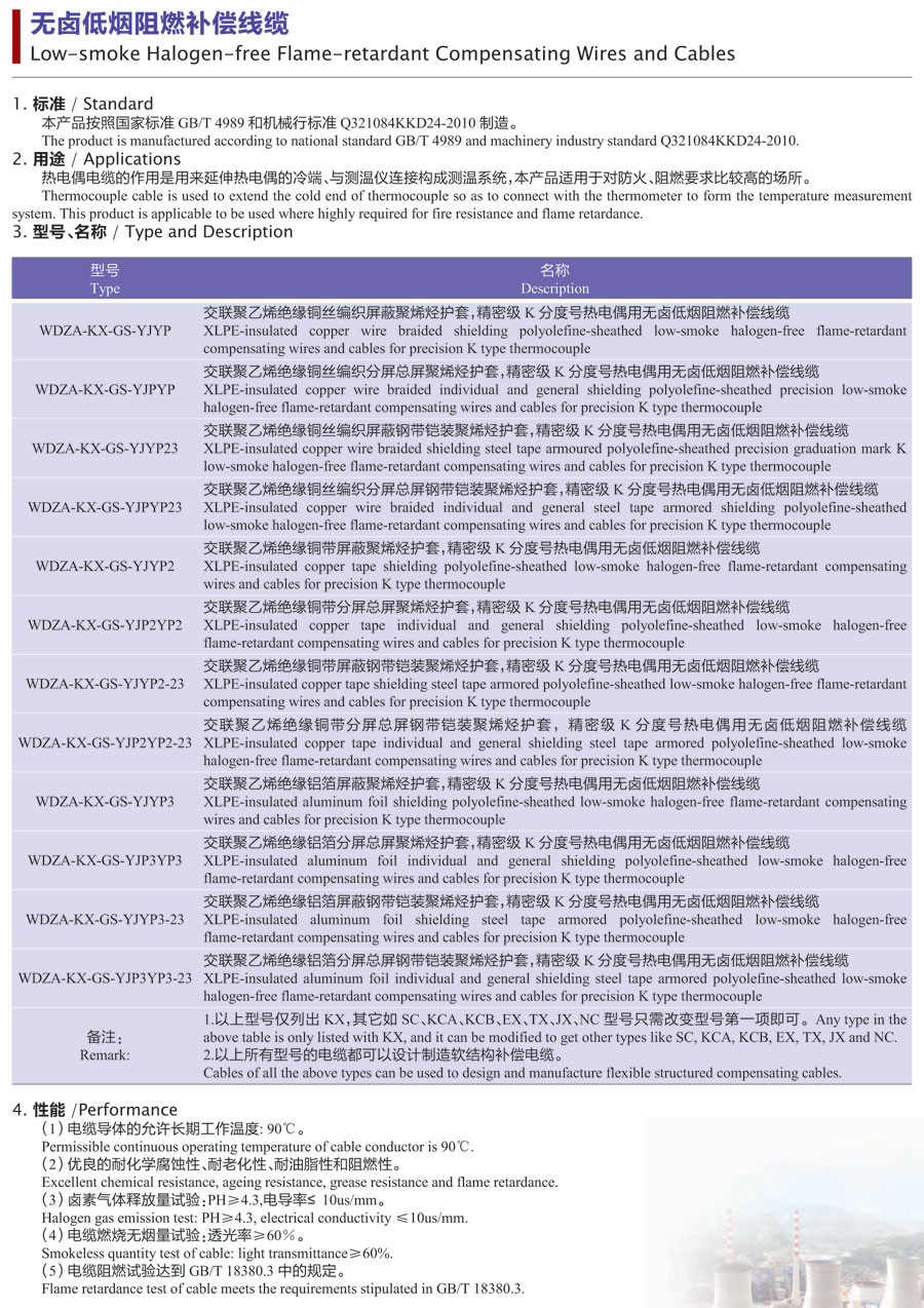 无卤低烟阻燃补偿电缆 无卤低烟阻燃补偿电缆